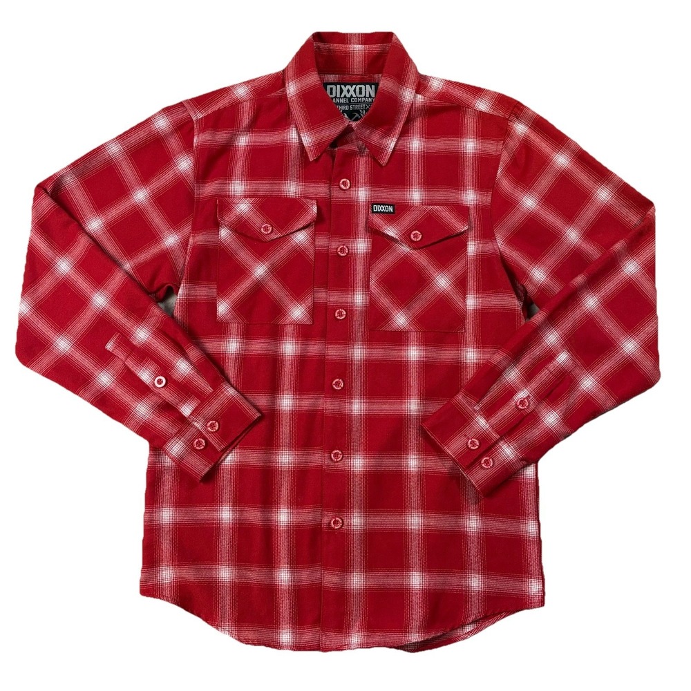 Dixxon Third Street Flannel Red White Men's XS Outdoors Bikercore Rockabilly 90s